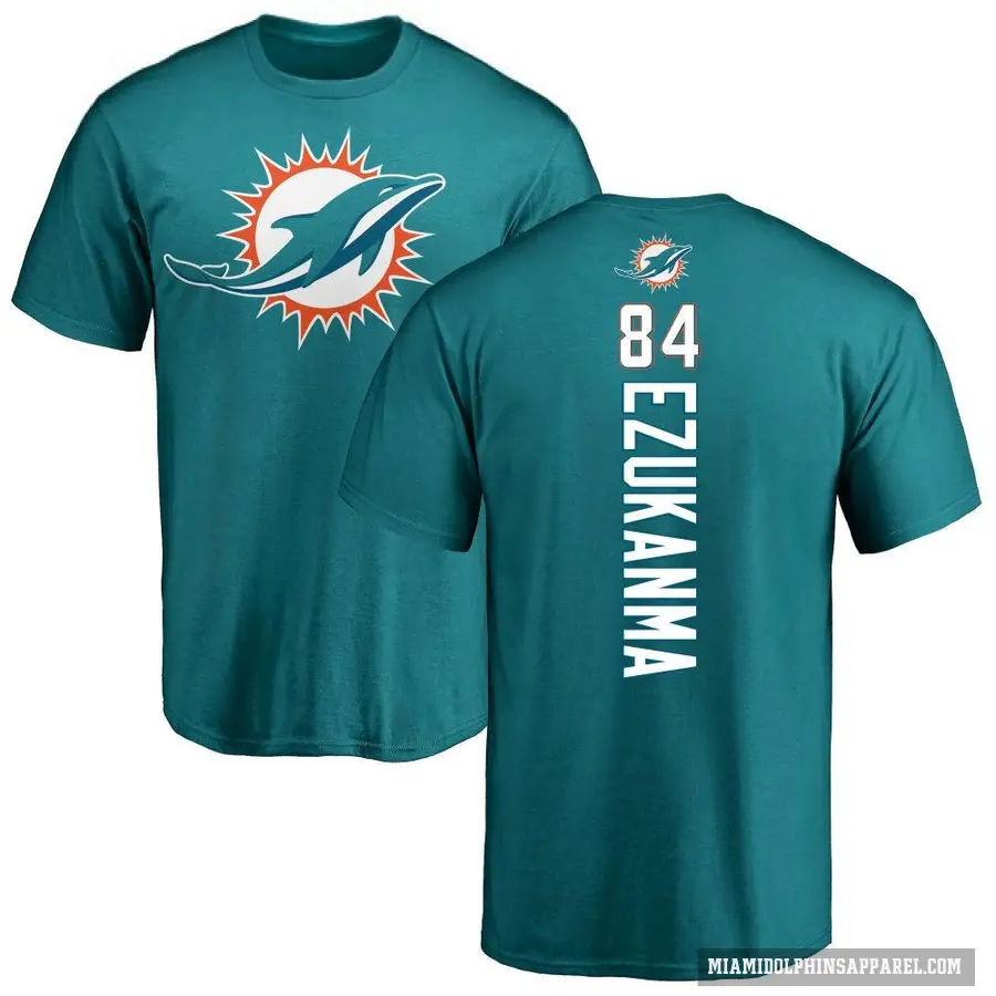 Men's ＃84 Erik Ezukanma Miami Dolphins Aqua Backer T-Shirt