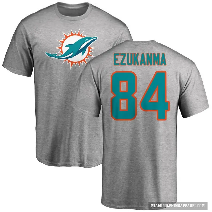 Men's ＃84 Erik Ezukanma Miami Dolphins Ash Logo T-Shirt