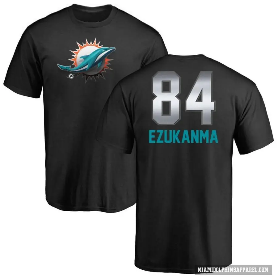 Men's ＃84 Erik Ezukanma Miami Dolphins Black Midnight Mascot T-Shirt