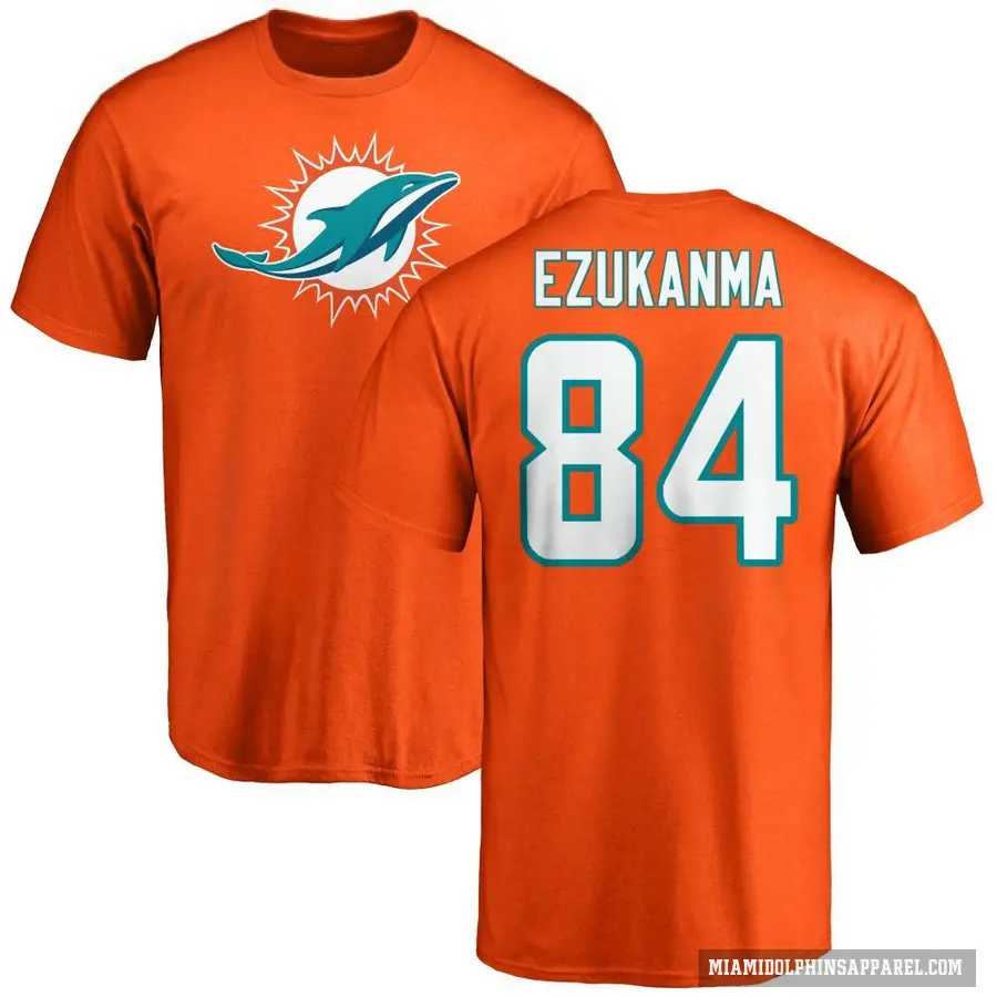 Men's ＃84 Erik Ezukanma Miami Dolphins Orange Logo T-Shirt