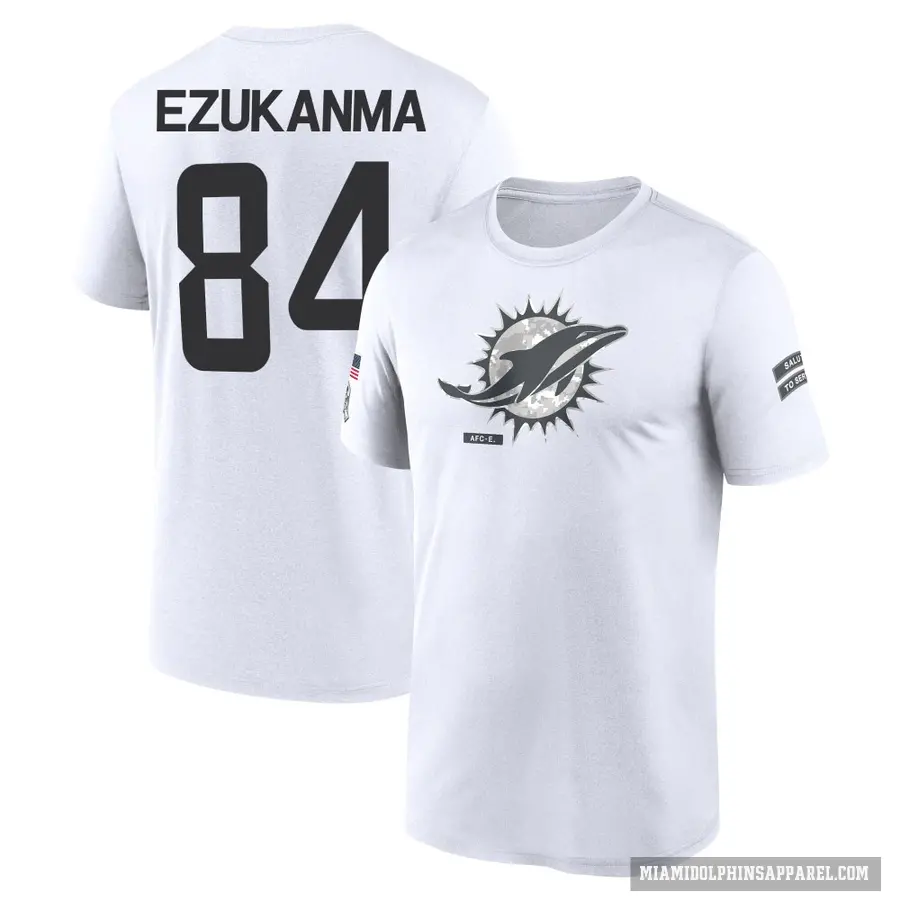 Men's ＃84 Erik Ezukanma Miami Dolphins White 2024 Salute to Service Performance T-Shirt