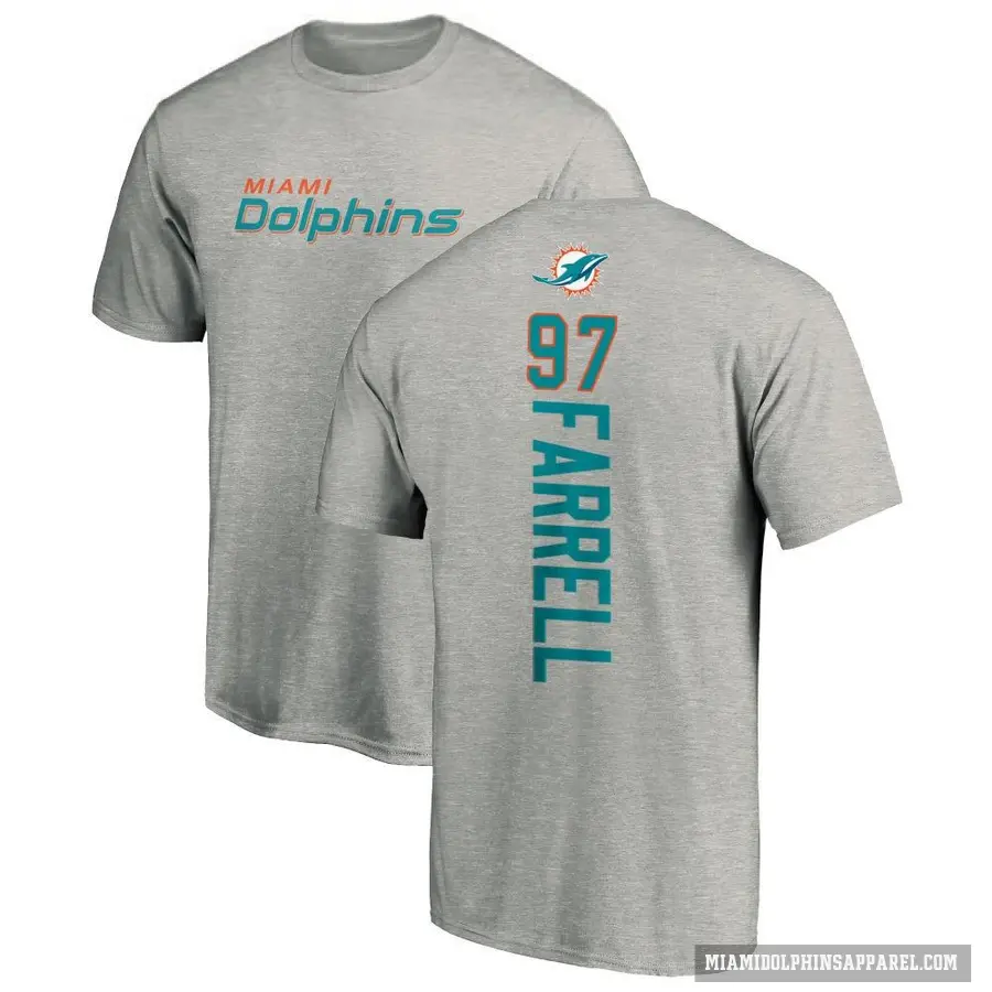 Men's ＃97 Neil Farrell Miami Dolphins Ash Backer T-Shirt