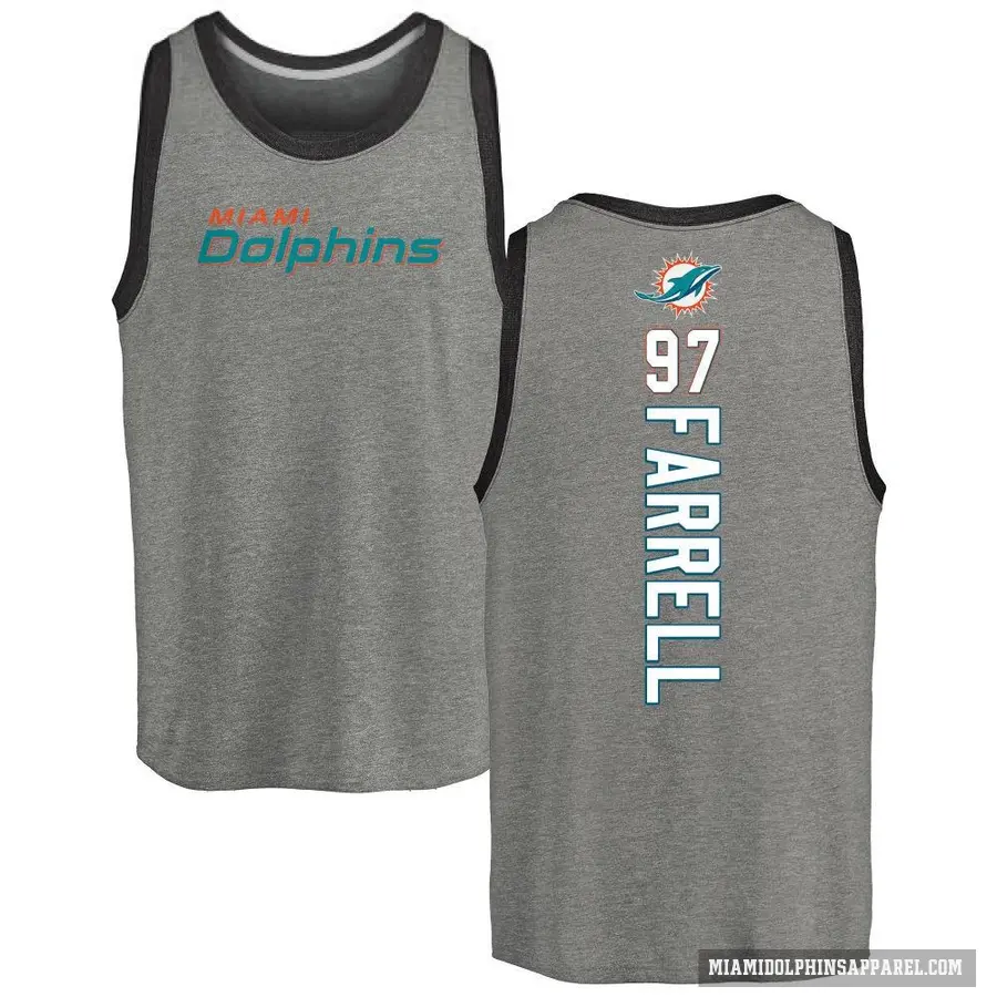 Men's ＃97 Neil Farrell Miami Dolphins Ash Backer Tank Top