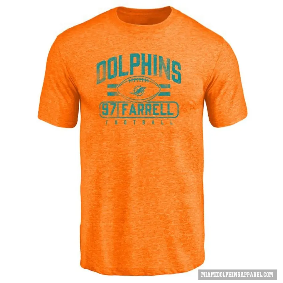 Men's ＃97 Neil Farrell Miami Dolphins Orange Flanker T-Shirt