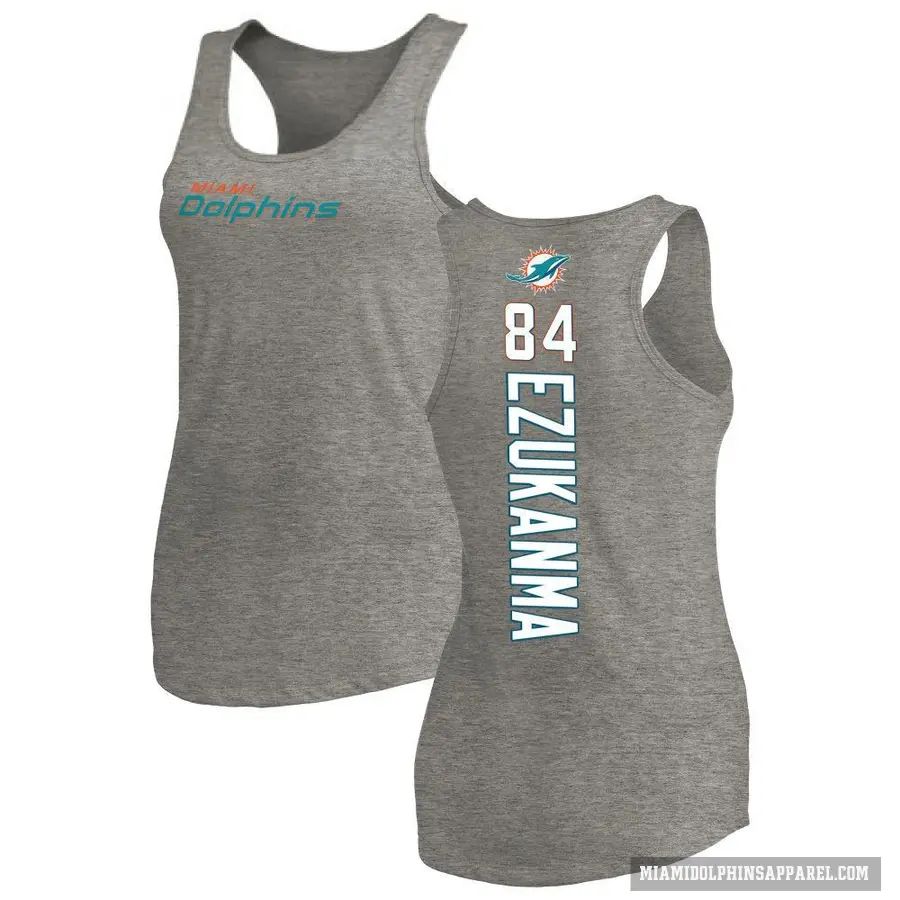 Women's ＃84 Erik Ezukanma Miami Dolphins Ash Backer Tank Top