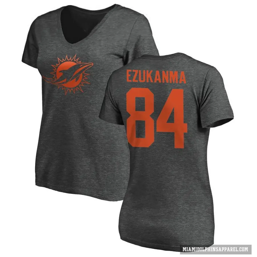 Women's ＃84 Erik Ezukanma Miami Dolphins Ash One Color T-Shirt