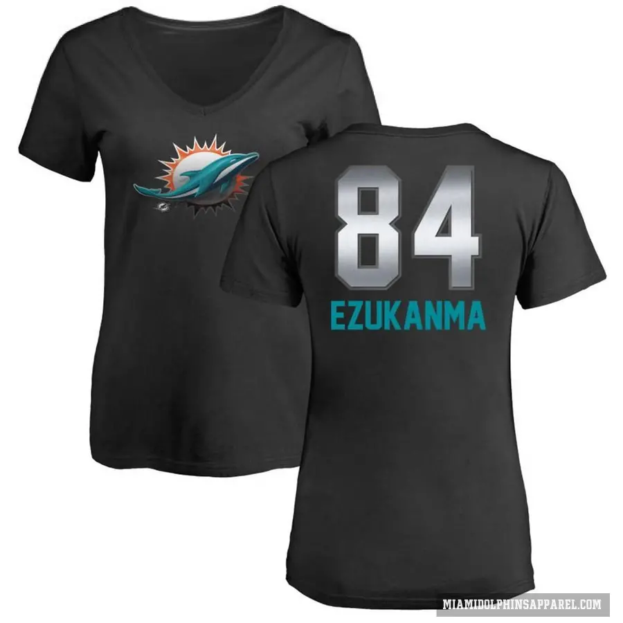 Women's ＃84 Erik Ezukanma Miami Dolphins Black Midnight Mascot T-Shirt