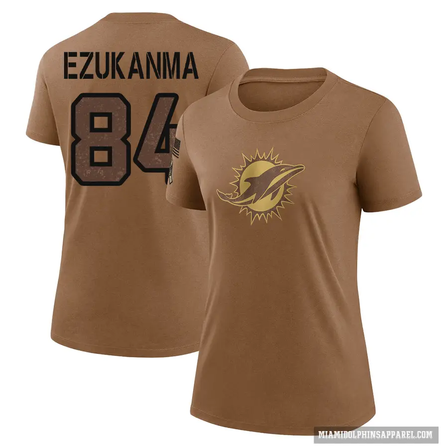 Women's ＃84 Erik Ezukanma Miami Dolphins Brown 2023 Salute To Service Performance T-Shirt