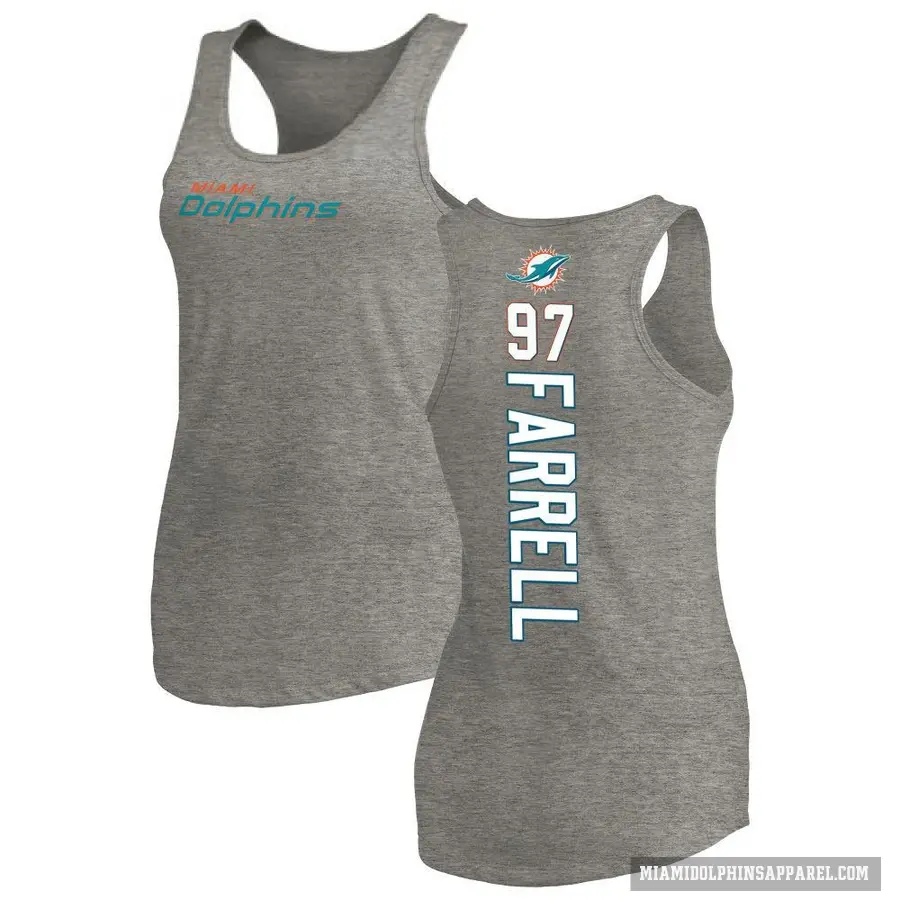 Women's ＃97 Neil Farrell Miami Dolphins Ash Backer Tank Top