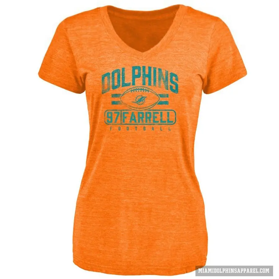 Women's ＃97 Neil Farrell Miami Dolphins Orange Flanker T-Shirt