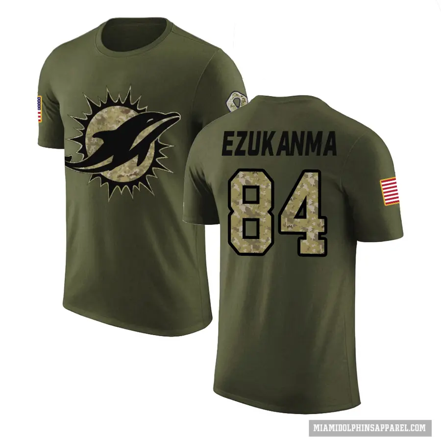 Youth ＃84 Erik Ezukanma Miami Dolphins Olive Salute to Service T-Shirt