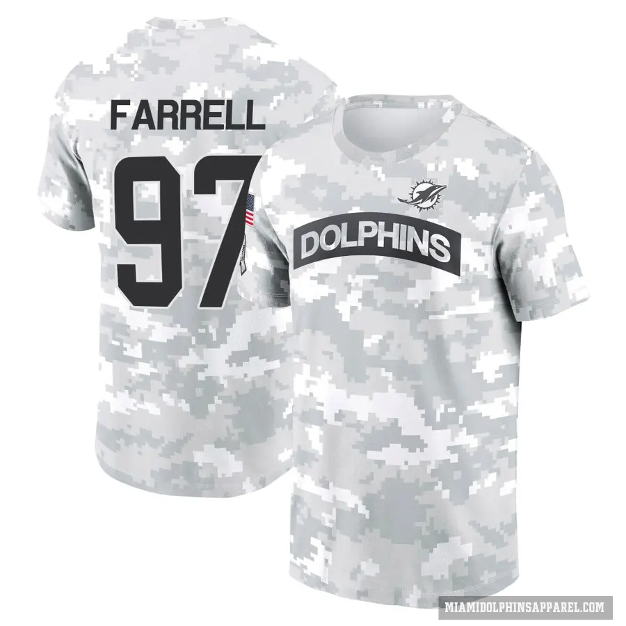 Youth ＃97 Neil Farrell Miami Dolphins Camo Arctic 2024 Salute to Service Performance T-Shirt